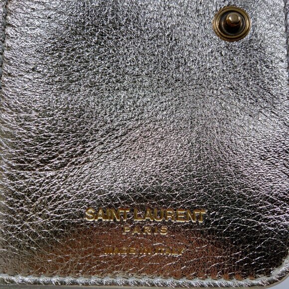 Authentic Saint Laurent Wallet Gold Leather mn302-021526 - Picture 9 of 9